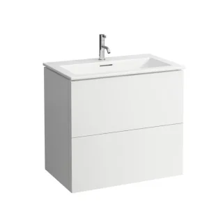 Laufen Pro S Base Waschtisch mit Unterschrank H8603356401041 Waschtisch-Set, 80x50cm, mit Überlauf, mit 1 Hahnloch, weiß matt