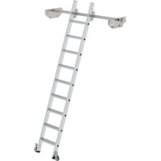 Munk Stufen-Regalleiter fahrbar für Doppelregal - 044609