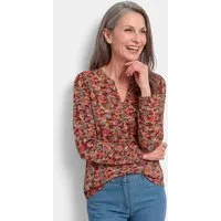 GOLDNER Schlupfbluse Schlupfbluse mit Langarm Pflegeleichte Jerseybluse mit Rundhals und V-Ausschnitt