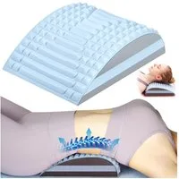 TUWENA Nacken-Massagegerät Rückenstrecker Nacken Stretcher,2 in 1 Lendenwirbelkissen Rückendehner, Vielseitige Rücken- und Nackenstrecker zur Linderung Orthopädischer