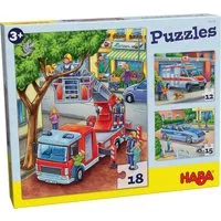 Haba Puzzle Polizei, Feuerwehr & Co., Puzzleteile, Made in Europe