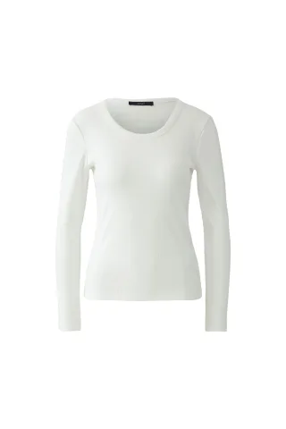 Oui - Langarmshirt cloud dancer - Gr. - 42