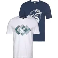 Ocean Sportswear T-Shirt (2er-Pack) kurzärmelig, schmal geschnitten, mit Print, Rundhalsausschnitt
