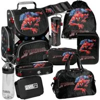 PASO Schulrucksack (Schulset, 10-tlg), Spider-Man Mega Set XXL 10-teilig – Schwarz