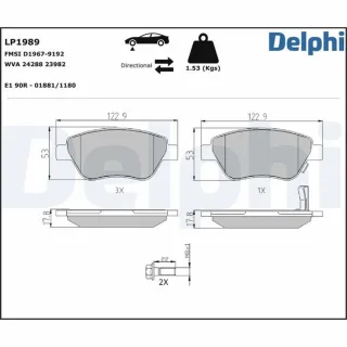 Delphi Bremsbel?ge vorne Fiat Doblo Opel Adam Corsa
