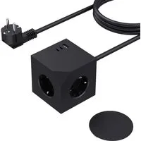 Forrlite Steckdosenleiste PD20W mit Magnetpad 6in1 Wandsteckdose 6 Fach Mehrfachsteckdose 6-fach (3680W/16A, USB-Anschlüsse, 1,5M Verlängerungskabel, Überlastschutzgerät, Schutzkontaktkupplung, Kinderschutz, Kurzschlussschutz, Überspannungsschutz), S