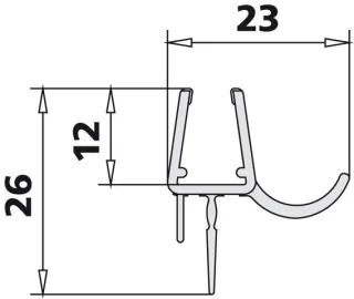 Kermi 3249 1x Dichtleiste XS 8458 11B, Länge: 985 mm, 2534088 2534088