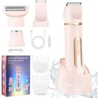 HATTEKER Epilierer HT-597, Aufsätze: 1 St., Rasierer für Damen, Trimmer, Gesichtstrimmer, 4-in-1, wasserdicht