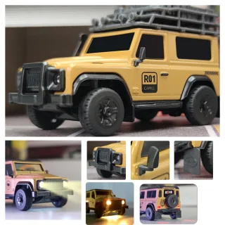 LDARC R01 1/64 2.4G RWD RC Car Micro Rock Crawler Mini Climbing Truck LED Light 3 Speed Off-Road Vehicles Models Remote