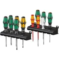 Wera Schraubendreher Kraftform Big Pack XXL, (Set, Schraubendreher Satz + Spannungsprüfer mit 2 Racks), 12-teilig, Sechskantabrollschutz gegen Wegrollen, Lasertip-Spitze