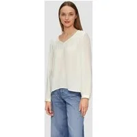 s.Oliver Langarmbluse Bluse Strukturierte Bluse aus Viskosemix mit Smok Details