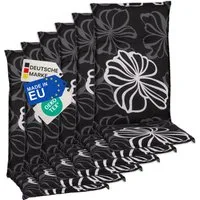 NYVI Hochlehnerauflage Hochlehner Auflagen 6er Set Barcelona - Gartenstuhlauflagen 118x50cm, (6 St), Stuhlauflage, Sitzauflage mit Halteband, UV-fest, Blumen Floral