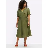 Sheego Etuikleid Kleid Kurzarm