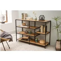 riess-ambiente Standregal SLIM LINE 115cm natur / schwarz, Einzelartikel 1-tlg., Wohnzimmer · Wildeiche-Design · Metall · mit Ablage · Industrial