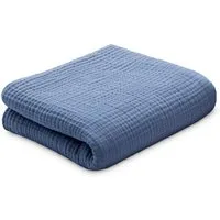 Ehrenkind Tagesdecke Sofadecke aus 100 % Bio-Baumwolle, 4-lagiger Musselin mit natürlicher Crinkle-Optik