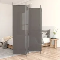 furnicato Raumteiler Paravent 200x200 cm Anthrazit Stoff klappbar, 1-tlg., Atmungsaktive Sichtschutzwand mit 4 Paneelen für das Schlafzimmer