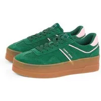 Tommy Jeans THE GREENWICH FLATFORM SUEDE Plateausneaker, Freizeitschuh, Halbschuh, Schnürschuh mit dezenten Ziernähten