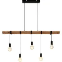 Lindby Hängeleuchte Rom, Holz IP20, 5 x 60 W