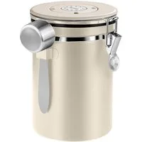 Rhein Beleuchtung Kaffeedose Kaffeedose luftdicht mit Datumsmarkierung, luftdichte aufbewahrungsbox, Edelstahl + ABS + Silikon, (Set, 1-tlg., Edelstahl, für die Aufbewahrung von Kaffeebohnen, Süßigkeiten, Nüssen), Einweg-Auslassventil, feuchtigkeitsb