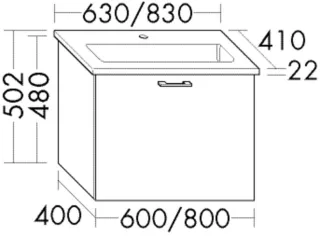 Burgbad Keramik Waschtisch-Set Sys30 PG3 Diago Weiß Hochglanz/Alpinweiss, SGVE083F1507C0001 SGVE083F1507C0001