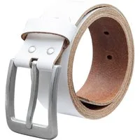 COLOGNEBELT Ledergürtel OM56-SL-Weiss MADE IN GERMANY, Weiss Kürzbar, 100 % Echtleder, Unisex
