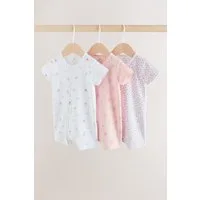 Next Strampler 3er-Pack Baby-Strampler, Zwei-Wege-Reißverschluss (3-tlg)