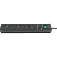 Secure-Tec Steckdosenleiste 6-fach anthrazit, 2 Meter, 19.500A Überspannungsschutz