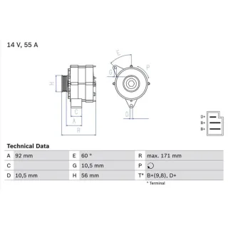 Bosch Lichtmaschine Mercedes 124 190 E-Klasse T1 T1/Tn T2/Ln1