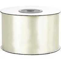 Creativery Satinband, Satinband 50mm x 25m Rolle Ivory / Elfenbein