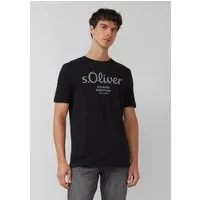 s.Oliver Kurzarmshirt T-Shirt Baumwoll-T-Shirt mit Logo-Print