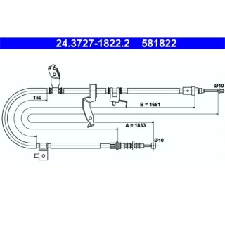 ATE Handbremsseil hinten rechts Mazda 5 24.3727-1822.2