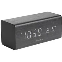Karlsson Uhr Wecker Block Schwarz mit LED Anzeige