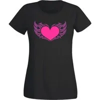 G-graphics T-Shirt Herz mit Flügeln Slim-fit Damen T-Shirt aus unserer Pink-Purple-Collection
