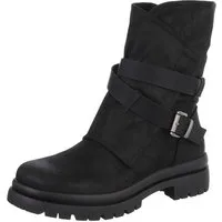 Ital-Design Modische Boots mit Riemen und profiliertem Absatz Westernstiefelette (90598610) Blockabsatz Stiefeletten in Schwarz