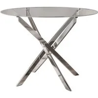 Lookway Esstisch BEIRA runde Platte, 90 cm aus Glas ohne Stühle (1 Tisch), Durchmesser: ø 90 cm