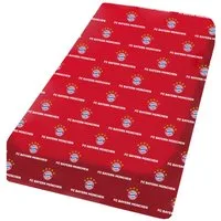 BERONAGE Spannbettlaken FC Bayern München Spannbettlaken Rot 90/100 x 190/200 cm, 100% Baumwolle, Gummizug: Ja, (1 Stück), passend z. Bettwäsche, Kissen, Decke, Badetuch, Teppich