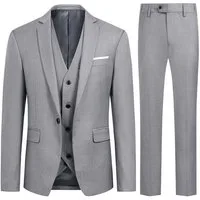 Allthemen Anzug (3 tlg) Herren Slim Fit Anzug Elegantes Anzugset für Business