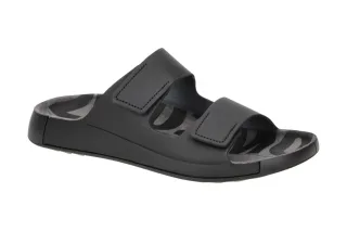 Ecco 50090401001 Men's Pantoletten schwarz - black Echtleder mit Klettverschluss