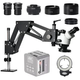 MUSTOOL 7X-45X 4K Binocular Stereo Microscope Magnifier Stand Diamond Setting Microscope Camera EU Plug For Jewelry Opti
