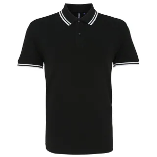Asquith & Fox Herren Classic Fit Tipped Polo Shirt (Schwarz/Weiß)