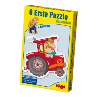 Haba 3900 - 6 Erste Puzzles Bauernhof (mit Holzfigur)