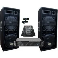 DSX PA Party DJ Disco Set Lautsprecher Mixer Bluetooth Verstärker 3000 Wat Party-Lautsprecher (1480.00 W)