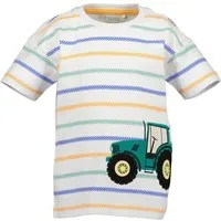 Blue Seven T-Shirt mit geringeltem, gestreiftem und bedrucktem Design, Allover-Druck
