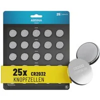 ABSINA Knopfzellen CR2032 3V 5x 5er Pack - Batterien mit langer Haltbarkeit Knopfzelle, (1 St)