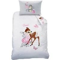 Disney Babybettwäsche Baby Flanell Wende Bettwäsche Disney Bambi 100 x 135 cm Biber, 2 teilig, Langlebig
