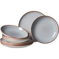Ritzenhoff & Breker Tafelservice Teller Set, Geschirr-Set Portofino (8-tlg), 4 Personen, Steinzeug, Reaktivglasur, jedes Stück ein Unikat, 8 Teile, für 4 Personen