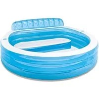 Sport-Knight® Schwimmbecken Luxus Pool Lounge, aufblasbar, Rückenlehne, Sitzbank, Getränkehalter