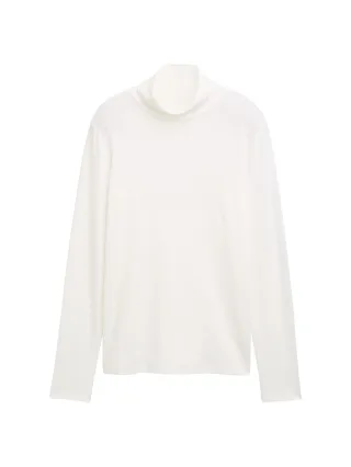 Tom Tailor - Langarmshirt mit Rollkragen whisper white - Gr. - M