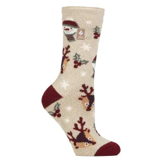 Damen Lite Thermo Weihnachts-Socken mit neuartigem Muster
