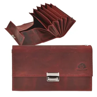 Kellnerportemonnaie Leder 6 Fächer Vintage antik rot | Greenburry Vintage 1785A